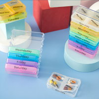 Nowy 7 dni pudełko na pigułki futerał na pigułki pojemnik na tabletki raz w tygodniu Pillbox Tablet Sorter medycyny raz w tygodniu schowek pojemnik organizator 6